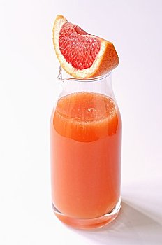 楔形,粉红葡萄柚,玻璃瓶,葡萄柚汁