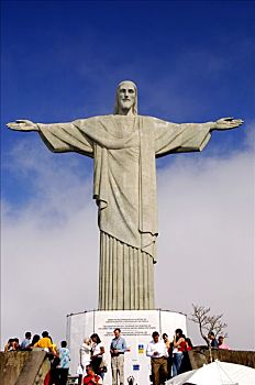 游客,救世主,耶稣山,里约热内卢,巴西