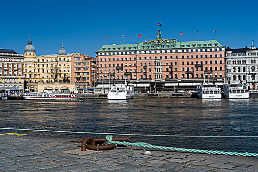 酒店,码头,斯德哥尔摩,瑞典,斯堪的纳维亚,欧洲