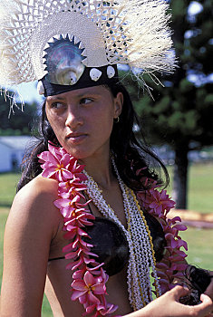 库克群岛,艾图塔基,女人,舞者,传统服装