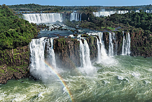 彩虹,上方,伊瓜苏瀑布,风景,巴西,伊瓜苏,南美