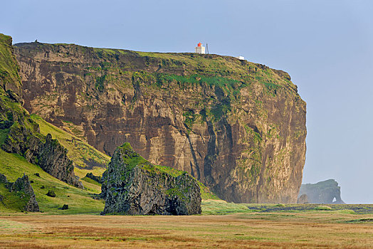 石头,灯塔,戴尔赫拉伊,南方,区域,冰岛,欧洲