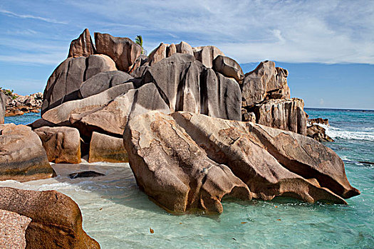 巨大,花冈岩,石头,拉迪格岛,塞舌尔,非洲,印度洋