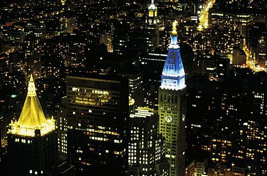 美国,纽约,城市,生活,建筑,帝国大厦,夜晚