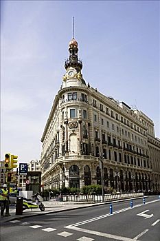 仰视,建筑,道路,马德里,西班牙