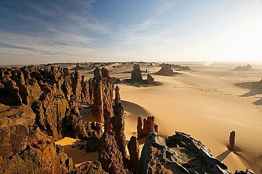 火山岩,阿哈加尔,撒哈拉沙漠,阿尔及利亚