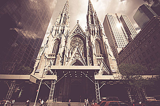 街道,纽约,大教堂