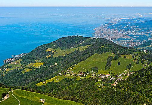风景,上方,日内瓦湖,靠近,沃州,瑞士,欧洲