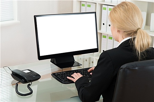 职业女性,用电脑,书桌