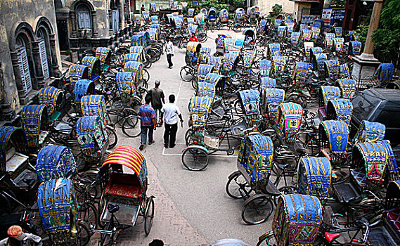 城市,公司,违法,人力车,法律,纸,塞车,孟加拉,六月,2009年