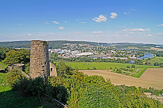 风景,城堡,城堡遗迹,天气,山谷,哈根,北莱茵威斯特伐利亚,德国,欧洲