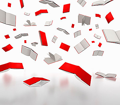 红色,书本,数码制图