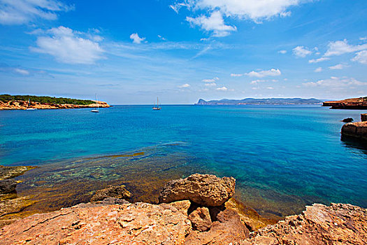 伊比萨岛,海滩,青绿色,地中海,巴利阿里群岛