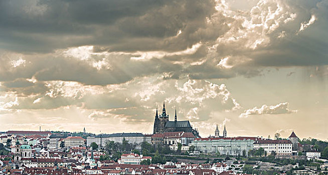 布拉格城堡,城镇,拉德肯尼,地区,大教堂,老城广场,老城,区域,布拉格,捷克共和国,欧洲
