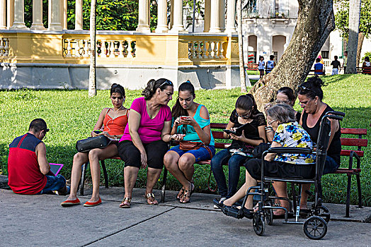 古巴,圣克拉拉,公园,公用,无线网络,斑点,街景