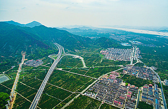 高速公路,田园,道路,山