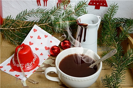 杯子,巧克力,圣诞装饰