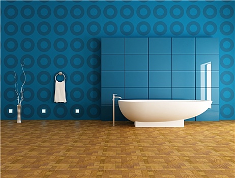 现代,蓝色,浴室