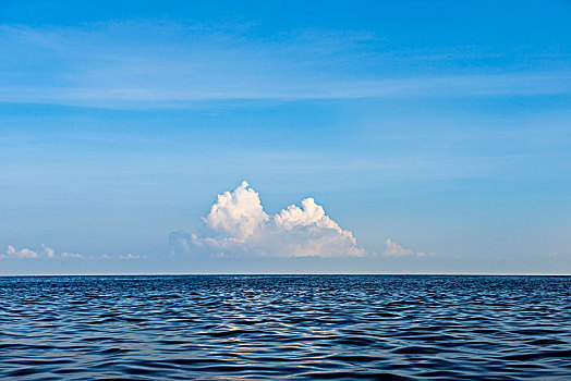 风景,上方,蓝色海洋,云,地平线,海滩,巴厘岛,印度尼西亚,亚洲