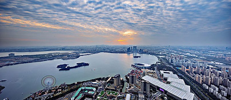 苏州金鸡湖全景