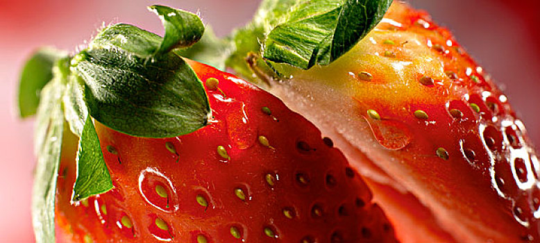 草莓,切,一半