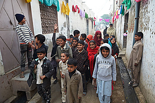 孩子,街道,巴基斯坦,亚洲