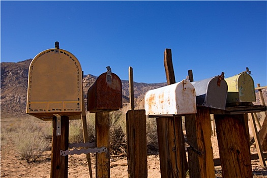 邮箱,旧式,西部,加利福尼亚,荒芜