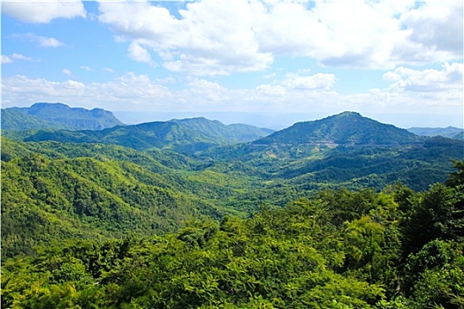 风景,层次,山,泰国