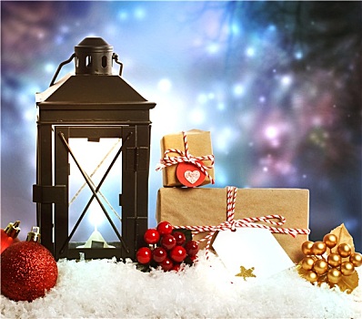 圣诞节,灯笼,装饰,礼物