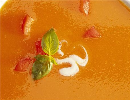 胡萝卜,西红柿汤,特写