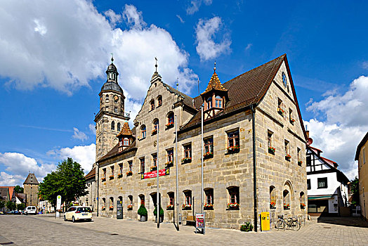 市政厅,市场,靠近,纽伦堡,中间,弗兰克尼亚,巴伐利亚,德国,欧洲