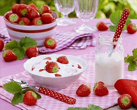 酸奶,清新,草莓
