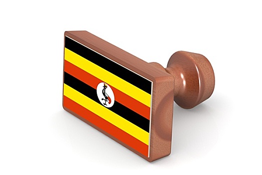 木质,图章,乌干达,旗帜