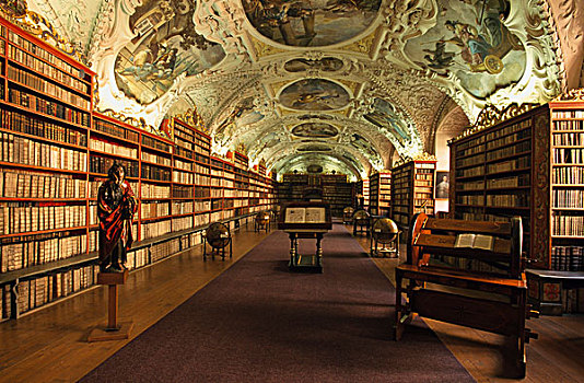 图书馆,世界遗产,布拉格,捷克共和国,欧洲