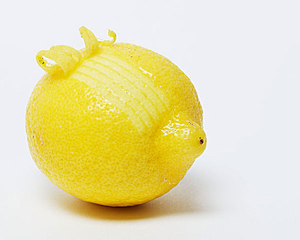 柠檬,卷曲,橙皮