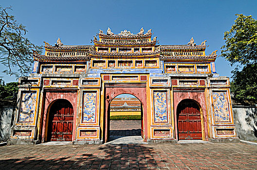 西门,皇家,宫殿,故宫,色调,世界遗产,越南,亚洲