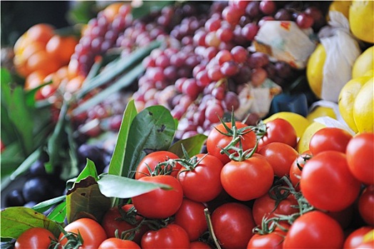 新鲜水果,蔬菜,市场