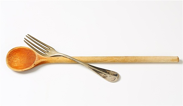 木勺,金属,叉子