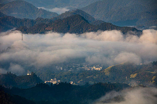 石潭,云海,安徽,山沟,油菜花,风光,壮观,气候,环境,仙境,诱惑,秀美,俯瞰,村庄