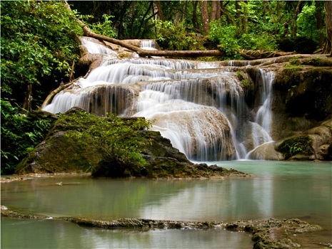 瀑布,热带森林,国家公园,泰国