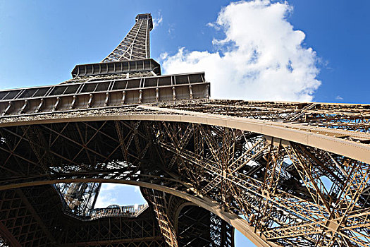 埃菲尔铁塔,巴黎,生动,蓝天,白天,游客,旅行,魅力