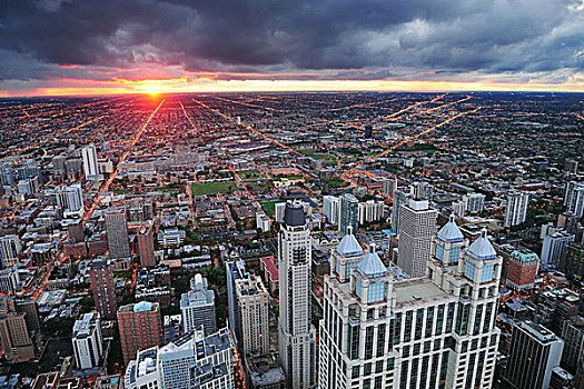 芝加哥,日落