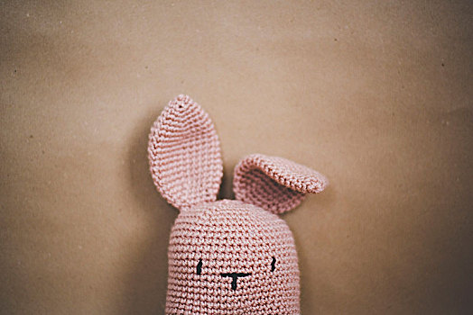 编织,兔子,粉色,局部,特写,边缘