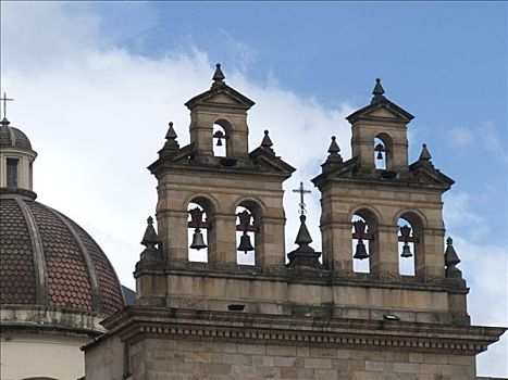 钟楼,教堂,广场,波哥大,哥伦比亚