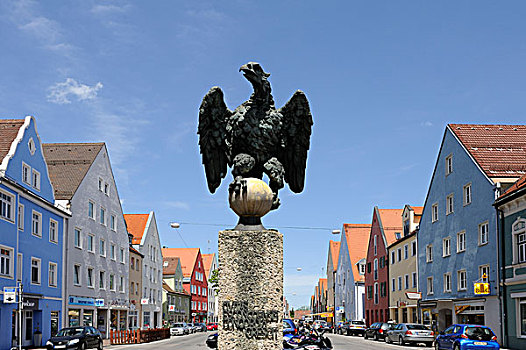 鹰,纪念建筑,街道,雄高,区域,上巴伐利亚,巴伐利亚,德国,欧洲