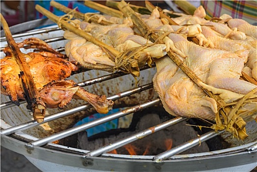 泰国食品,鸡肉,烧烤
