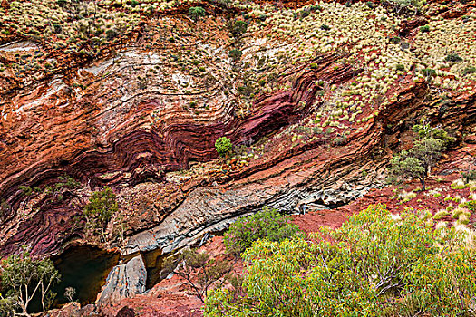 俯视,峡谷,西澳大利亚州,澳大利亚