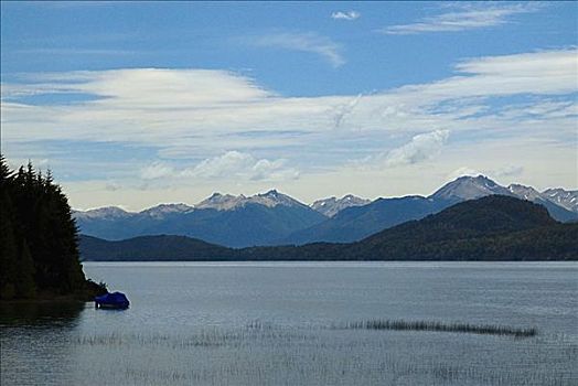 湖,正面,山峦,纳韦尔瓦皮,圣卡洛斯-德巴里洛切,阿根廷