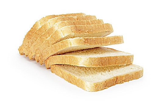 切片,烤面包,隔绝,白色背景