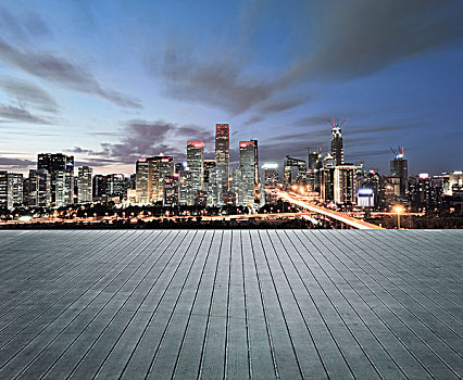 北京cbd天际线夜景